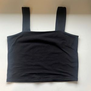 Black Square Neck Cropped Tank